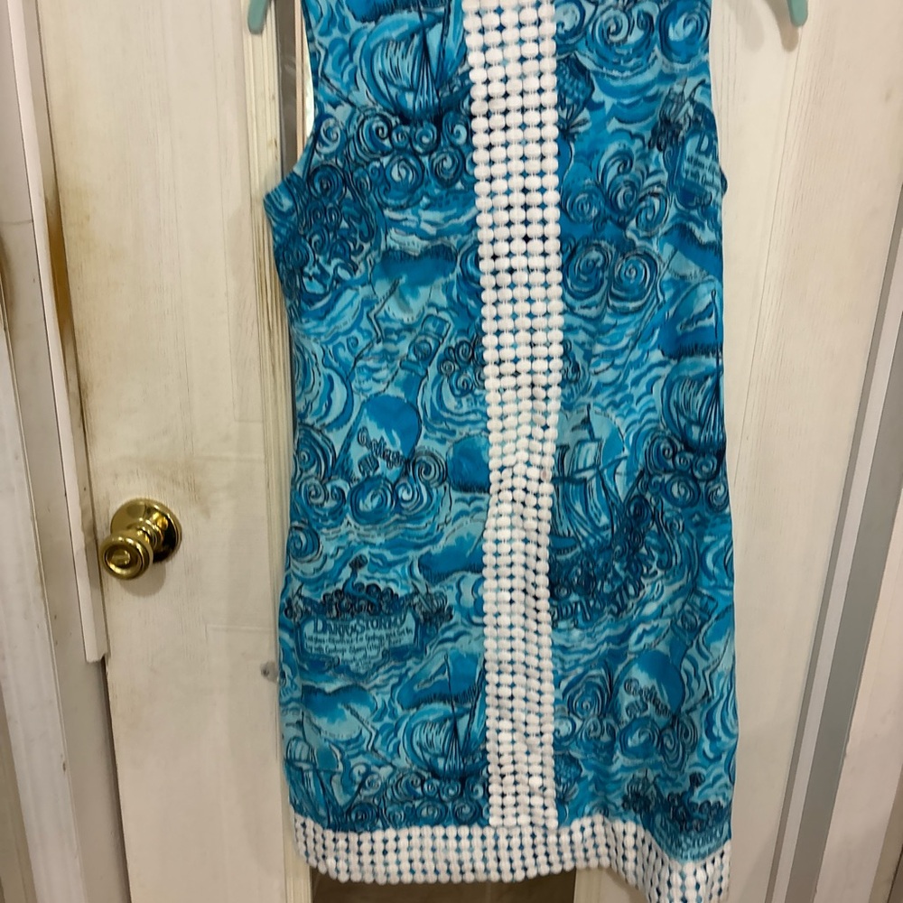 Lilly Pulitzer Blue Embellished Sheath Dress